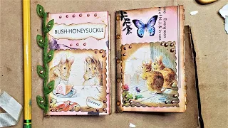 Junk Journal~Using Up Book Pages  Ep 48~3 Easy Little Notebook with 1 Cut of a Page! :)