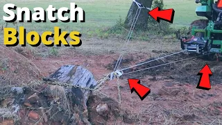 Snatch Blocks, a Winch, and Determination -This Stump is Coming Out