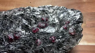 One More Large Cabinet Sized Specimen of Wine Red Almandine Garnets from Norway