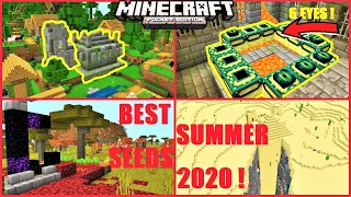 Minecraft PE - TOP 5 SEEDS ! PORTAL With 6 EYES, RUINED PORTAL, JUNGLE TEMPLE In VILLAGE | 1.16