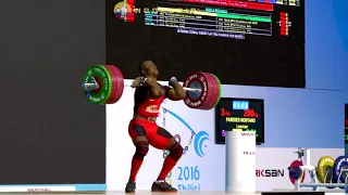 Lesman Paredes Montano (94) - 200kg Clean and Jerk @ 2016 Junior World Championships