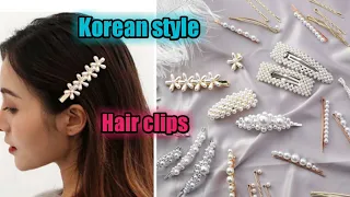 How to make korean Hair clips at home / DIY Pearl Hair accessories making / #hairaccessories #bts