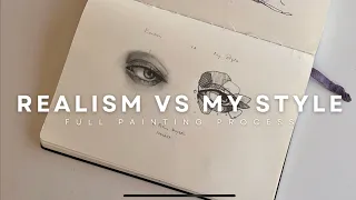 Drawing Eye in Realism vs My Style