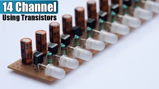 BC547, BC557 TRANSISTOR 14 LED CHASER CIRCUIT | WITH CIRCUIT DIAGRAM