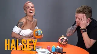 Halsey Destroys JoJo In Pumpkin Painting Contest #NationalPumpkinDay