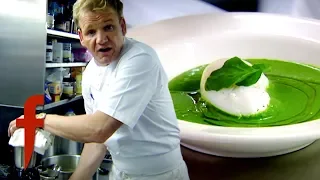 Gordon Cooks Watercress Soup Finished With A Poached Egg | The F Word