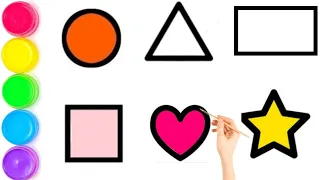 learn the shapes name in English, and draw the shapes || ABCD, all shapes, 123 counting the numbers.