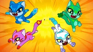 Chuck Chicken Power Up ⚡The Elemental CATS 😼 Super ToonsTV