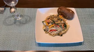 Mushroom Alfredo pasta with vegetables| እንጉዳይ አልፍሬዶ ፓስታ ከአትክልቶች ጋር#cookingchannel #youtube