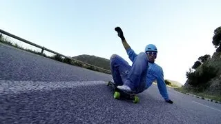 LONGSKATE DOWNHILL SLIDE CRASH PREVIEW GO PRO HERO 3