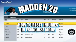 Madden 20: How to Reset Injuries in Franchise "COMMISSIONERS NEEDS TO KNOW"