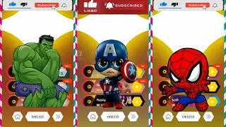 Hulk Vs Spider-man Vs Captain America 🧩 Tiles Hop EDM Rush