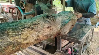 Amazing hardwood acacia sawmill || Bandsawmillskills.