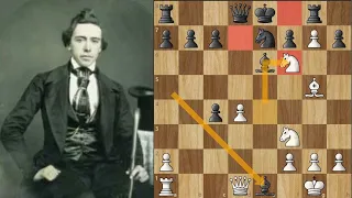 WHEN MORPHY PLAYS EVANS GAMBIT, YOU RUN!! || PAUL MORPHY VS THEODORE LICHTENHEIN || 1857