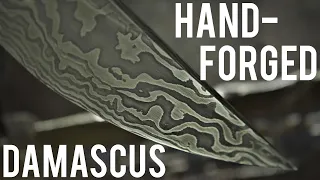 Forging A Damascus Knife Completely By Hand