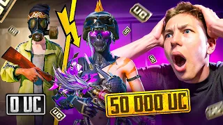 ПРОКАЧАЛ АККАУНТ ПОДПИСЧИКУ НА $50.000UC 😱😭 НЕВЕРОЯТНАЯ УДАЧА￼ В PUBG Mobile - С ВЕБКОЙ РЕАКЦИЯ !