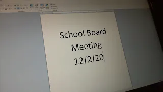School Board Meeting 12/2/20
