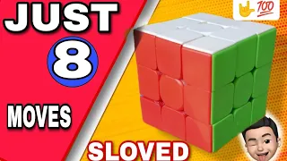 HOW TO SLOVED ONLY 8 MOVES 3×3 RUBIK'S CUBE -  NEW