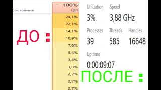 Как снизить нагрузку на цп до минимума , windows 10/11