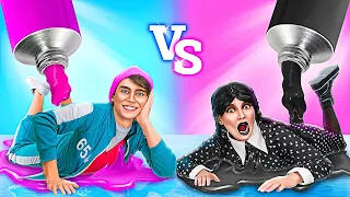 Mercoledì vs Soft Boy! Sfide di Squid Games per mercoledì