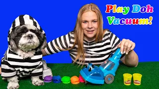 Play Doh Vacuum Cleaning: Assistant and Wiggles Tackle a Big Mess