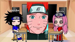 Sasuke e sakura reagindo a narusaku