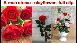 How to Make Realistic Rose Clay Flower - Making Clay Flowers Step by Step - DIY Clay Flowers