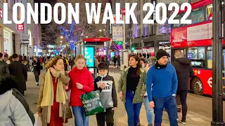 London Walk 2022 | Central London Walking Tour | London Winter Walk [4K HDR]