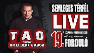 ST Live [NB I] - Kibeszélünk, javaslunk, TAO-zunk - vendég dr. Elbert Gábor |18/19| #19.