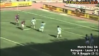 Serie A 1997-1998, day 34 Bologna - Lazio 2-1 (R.Baggio 2nd goal)