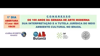 CONGRESSO: OS 100 ANOS DA SEMANA DE ARTE MODERNA