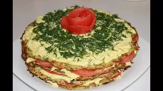 Торт из кабачков,оригинальная и вкусная закуска