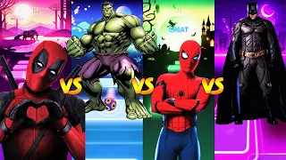 Deadpool VS Hulk VS Spider Man VS Batman | Tiles Hop EDM Rush on ToKo Games channel