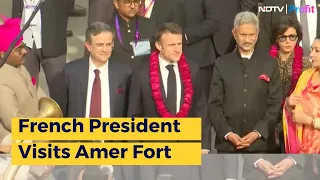 French President Emmanuel Macron Visits Amer Fort In Jaipur, Receives A Warm Welcome