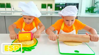 Vlad y Niki preparan el desayuno para mamá