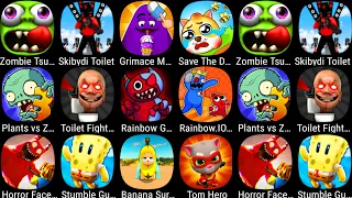 Plants Vs Zombies 3,Toilet Fight Open World,Grimace Monster DOP,Banana Survival,Tom Hero,Stumble Guy