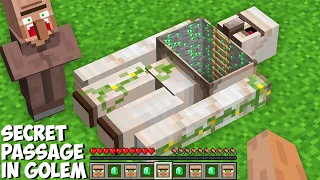 Why VILLAGER HIDE SECRET PASSAGE IN GOLEM WITH SUPER EMERALD ITEMS in Minecraft ? SECRET BASE !