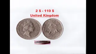 10 Pence - Elizabeth II 3rd portrait; small type   United Kingdom