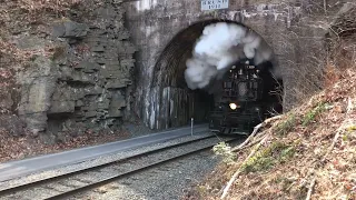 WMSR 1309 exits Brush Tunnel in a cloud of smoke