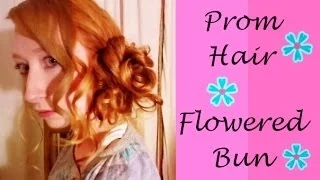 Prom Hair-- Big Messy Flowered Bun