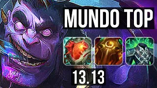 DR. MUNDO vs KAYLE (TOP) | Rank 6 Mundo, 5/2/12, 500+ games | KR Master | 13.13