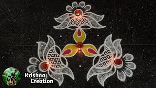 Karthigai Deepam Special Rangoli Design with 7x4 dot | Beautiful Rangolikolam | Easy Rangoli Muggulu