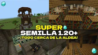 🔥 SUPER SEMILLA De MINECRAFT BEDROCK 1.20 -  TODO CERCA DE LA ALDEA