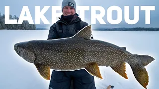 ICE FISHING LAKE TROUT (Secret Backcountry Lake)