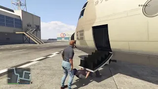 Poor guy gets flattened by the titan door - GTA 5 Online