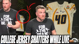 Pat McAfee Breaks His College Jersey Live On His Show