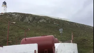 Alastair climbing the steps at the Mull of Galloway lighthouse