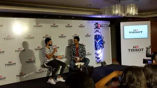 Brand Ambassador Virat Kohli with host Siddharth Kannan at Tissot brand launch