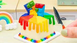 Colorful Rainbow Cake 🌈 Tasty Miniature Rainbow Chocolate Cake Decoration For Summer Party