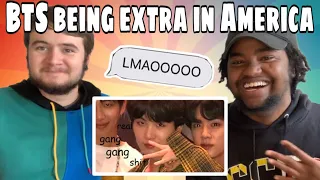 bts being extra af in america REACTION